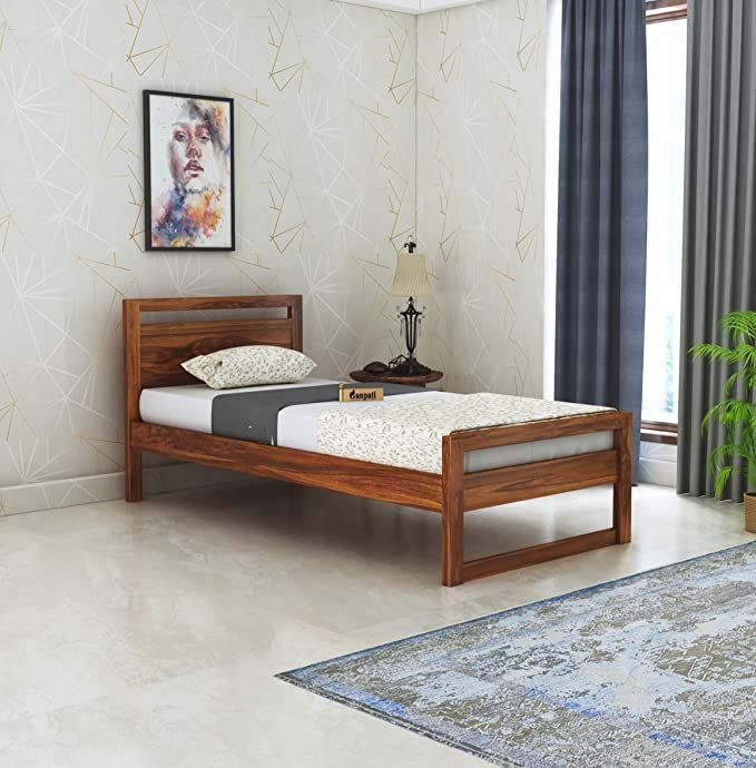 Simple Teakwood single bedn